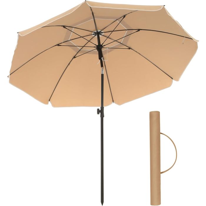 Sonnenschirm 160cm UPF50+ Taupe Polyester