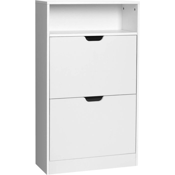 Schuhschrank 2 Klappen wolkenweiss verstellbar