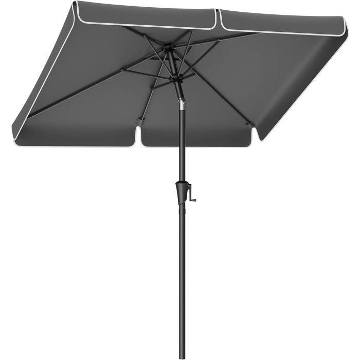 Balkonschirm rechteckig UPF50+ knickbar 200 x 150 cm grau