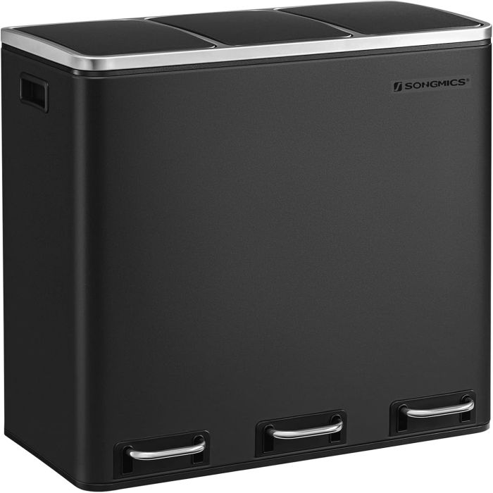 Mülleimer Küche Mülltrennsystem 3 Fächer Schwarz