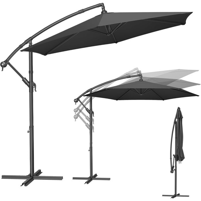 Ampelschirm 300cm UV-Schutz grau