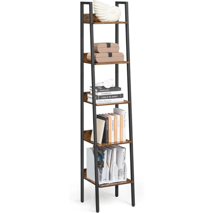 Bücherregal Leiterregal Industrie-Design Vintagebraun
