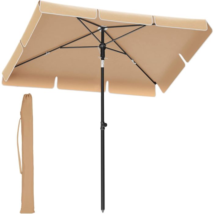 Balkonschirm knickbar UPF50+ taupe Polyester 200 x 125 cm