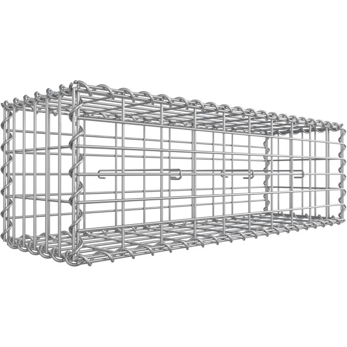 Gabionenkorb verzinkt 100x30x30cm silber Metall