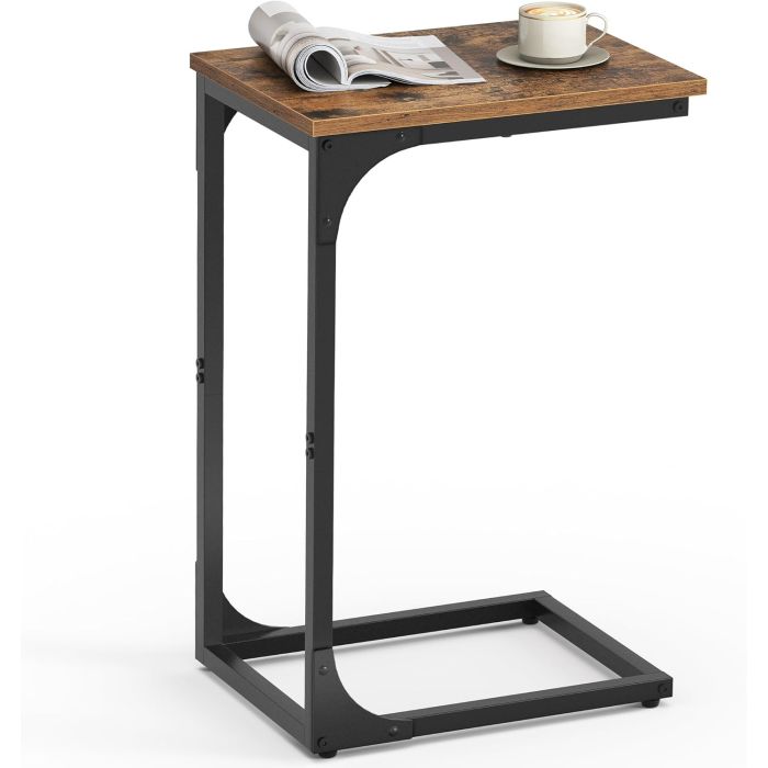 Beistelltisch C-Form Metall Vintage Braun