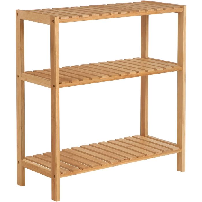 Badezimmerregal Bambus 3 Ebenen Naturbeige