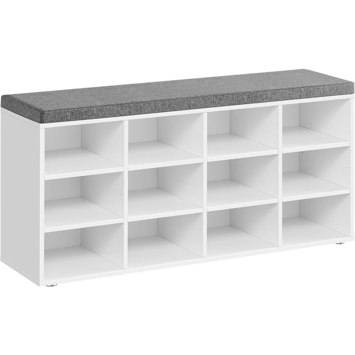 Schuhbank mit Stauraum 12 Fächer Taubengrau