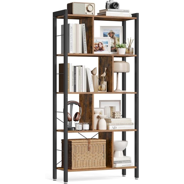 Bücherregal mit 8 Fächern auf 4 Ebenen vintagebraun