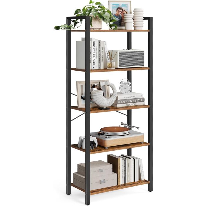 Regal mit 5 Ebenen Vintagebraun, 30x66x153 cm