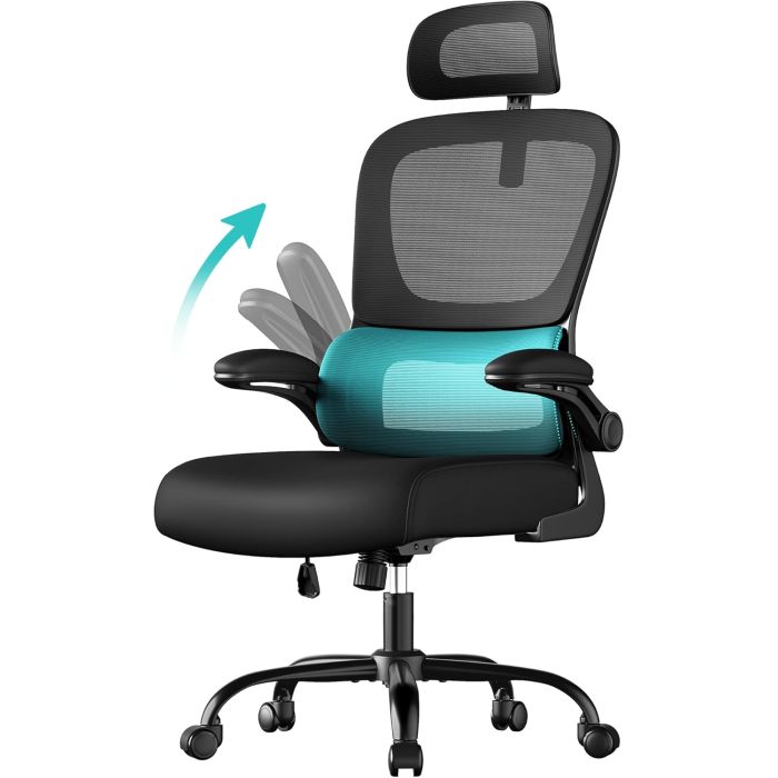 Bürostuhl ergonomisch Netz schwarz atmungsaktiv