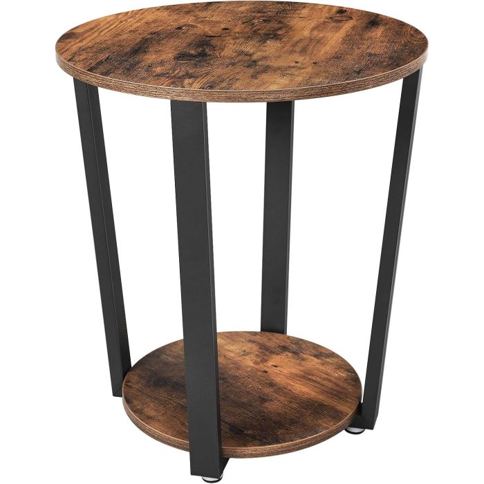 Beistelltisch Industrie-Design robust vintagebraun-schwarz