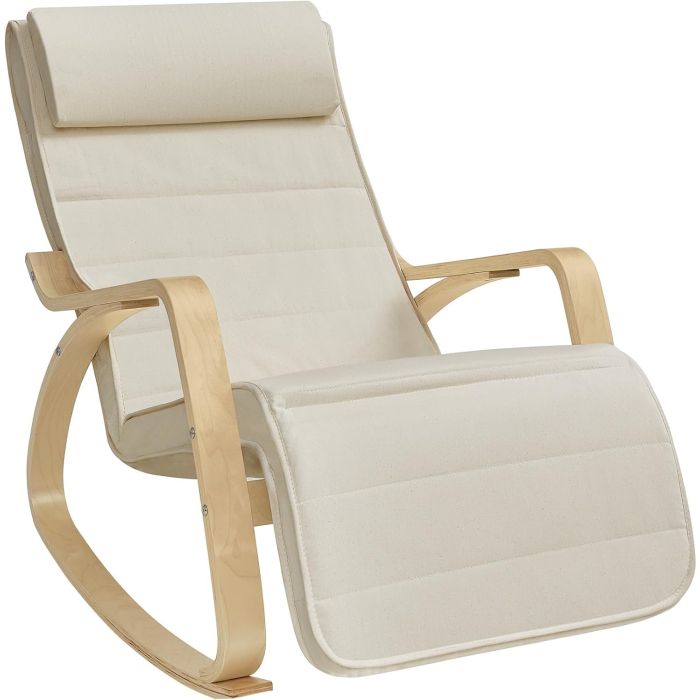 Schaukelstuhl Verstellbar Belastbar Wohnzimmer Beige