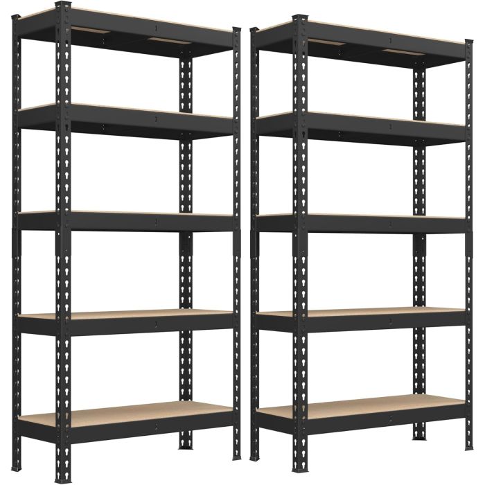 Schwerlastregal 875kg 2er-Set Belastbar Schwarz Metall