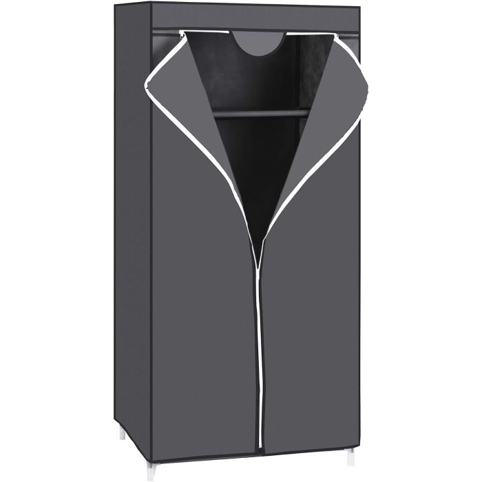 Stoff-Kleiderschrank zusammenklappbar grau 160cm
