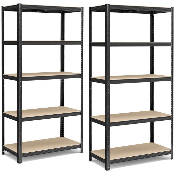 Schwerlastregale Stahlgestell Verstellbare Ablagen,  50 x 100 x 200 cm, Schwarz