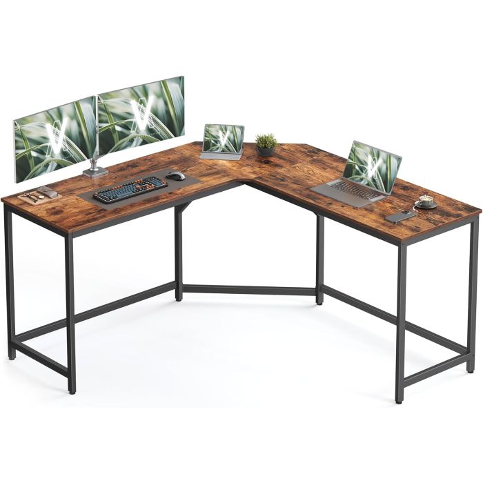 Eckschreibtisch L-förmig Computertisch Homeoffice Vintagebraun