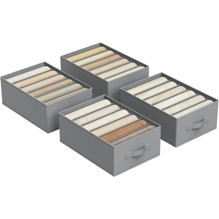 Schubladen-Organizer 4er-Set grau Stoff