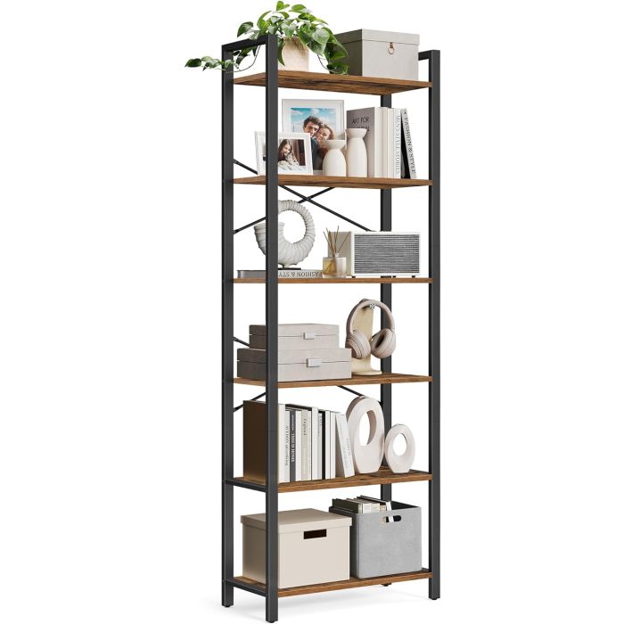 Bücherregal Industrie-Design 6 Ebenen Vintagebraun