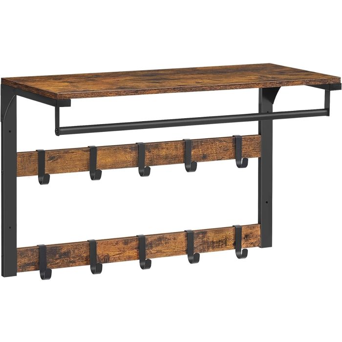 Wandgarderobe mit Ablage 65cm Vintagebraun-Schwarz