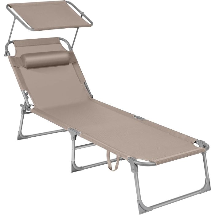 Sonnenliege klappbar 150kg taupe Stahl