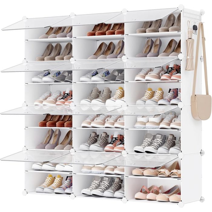 Schuhregal 48 Paar modular weiss Kunststoff