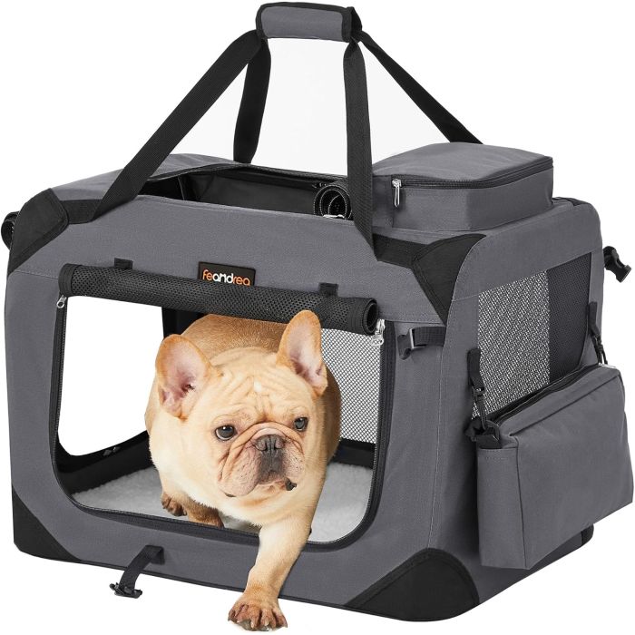 Hundebox faltbar Metallrahmen grau 7-11 kg