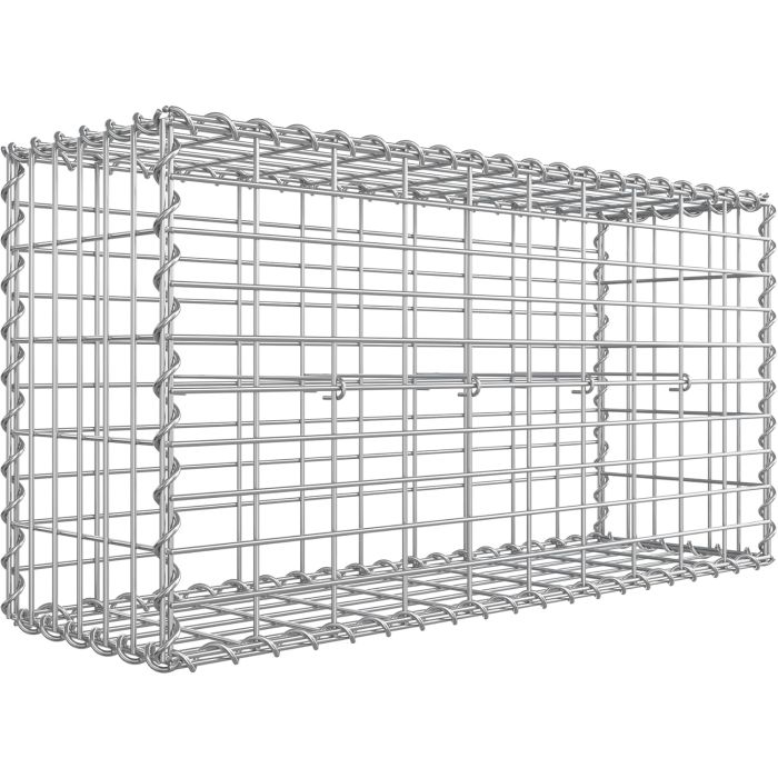 Gabionenkorb verzinkt 100x50x30cm silber Metall