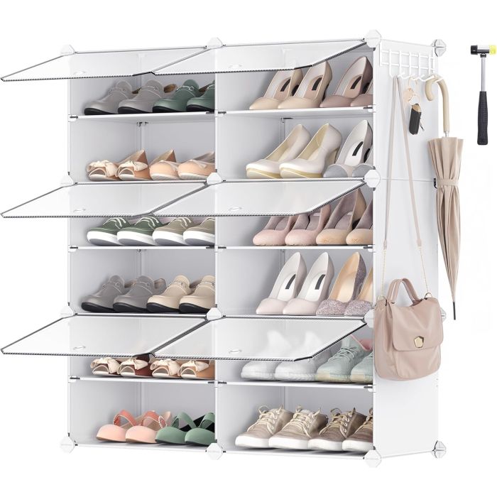 Schuhregal mit 6 Fächern wolkenweiss