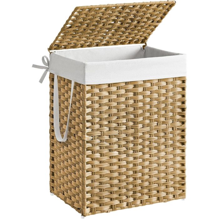 Wäschekorb Rattan 90L faltbar Natural