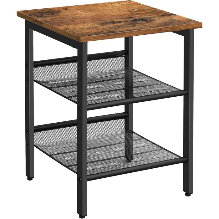 Beistelltisch Industrie-Design Verstellbar Vintagebraun-Schwarz