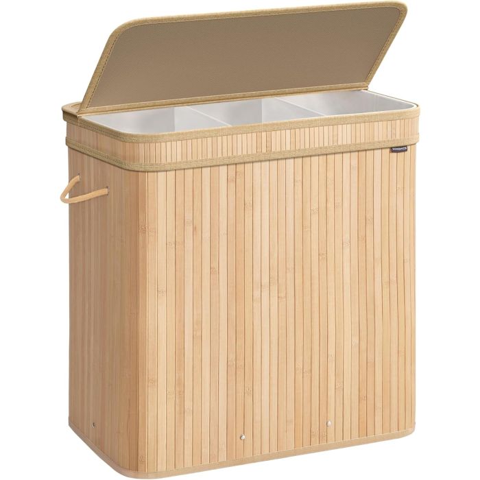Wäschekorb Bambus 150L Naturbeige
