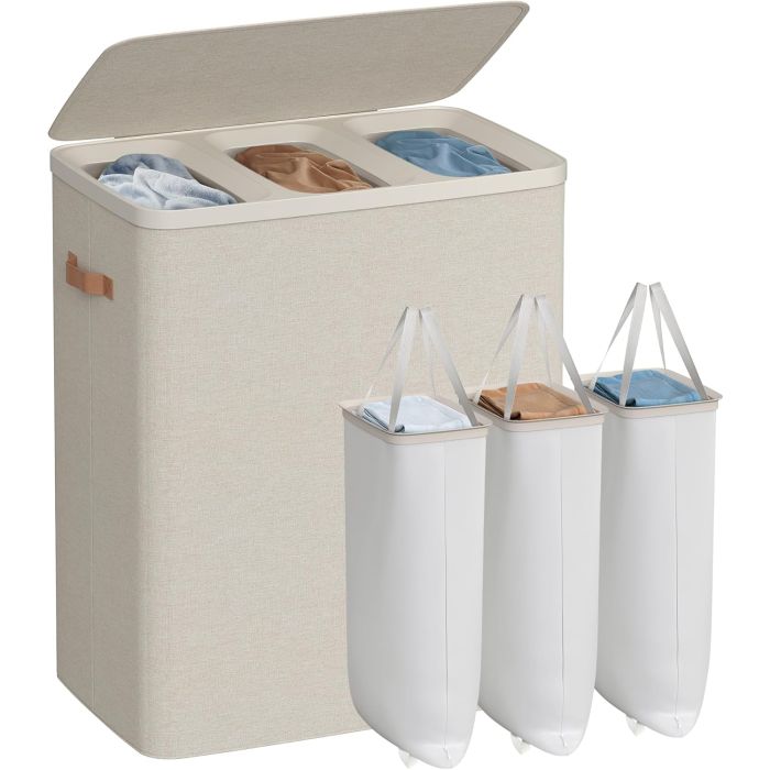 Wäschekorb 190L Cappuccino Beige Stoff