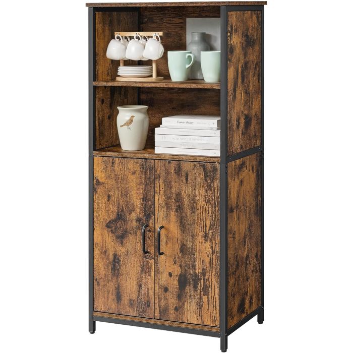 Küchenschrank mit Türen und Fächern vintagebraun-schwarz