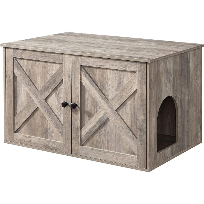 Katzenhaus Schrank Tisch herausnehmbar Trennwand Greige