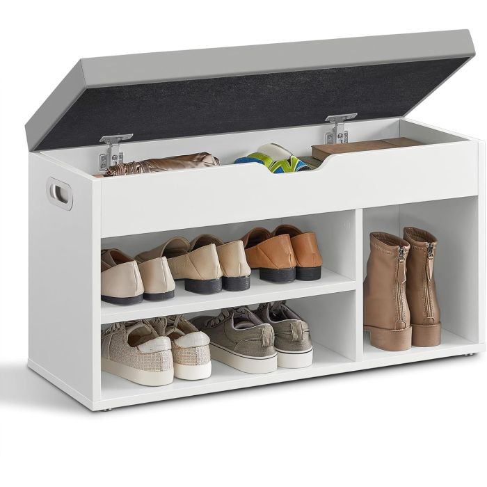 Schuhbank gepolstert mit Stauraum wolkenweiss