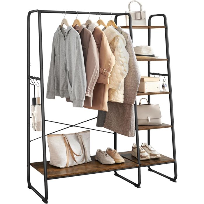 Garderobenständer mit Schuhablage vintagebraun-schwarz