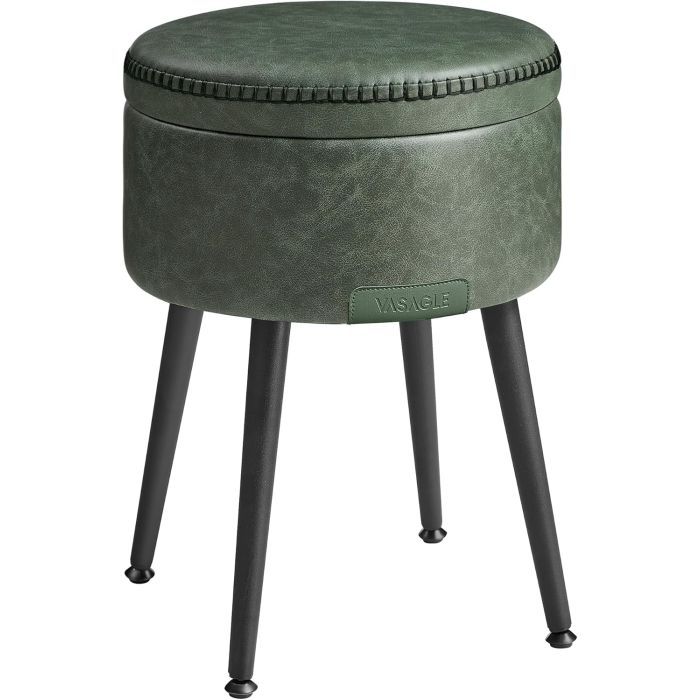 Sitzhocker mit Stauraum Kunstleder Waldgrün