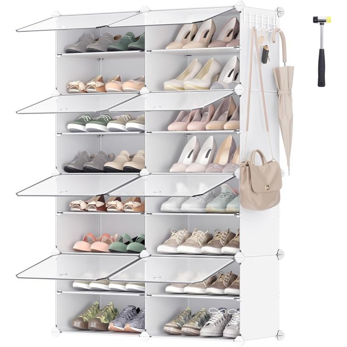 Schuhregal mit 8 Fächern wolkenweiss