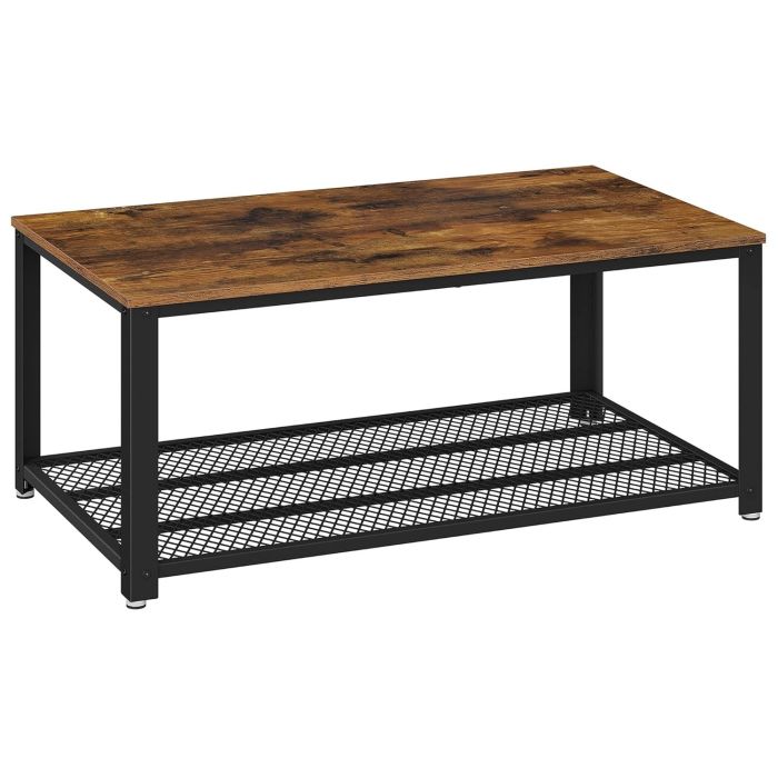 Couchtisch 2 Ebenen Industrial vintagebraun Metall