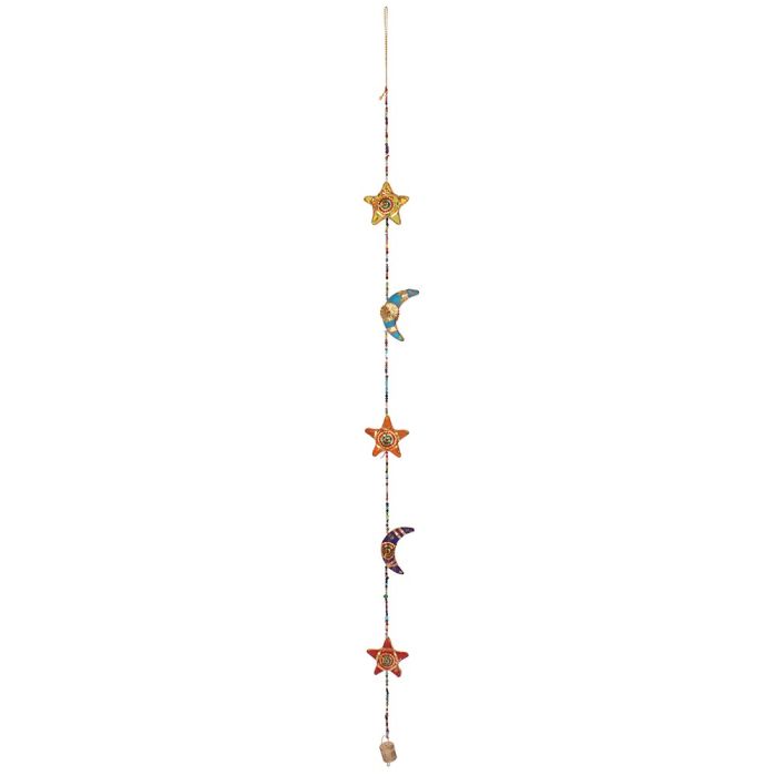 Windspiel mit Glocke Mond und Sterne