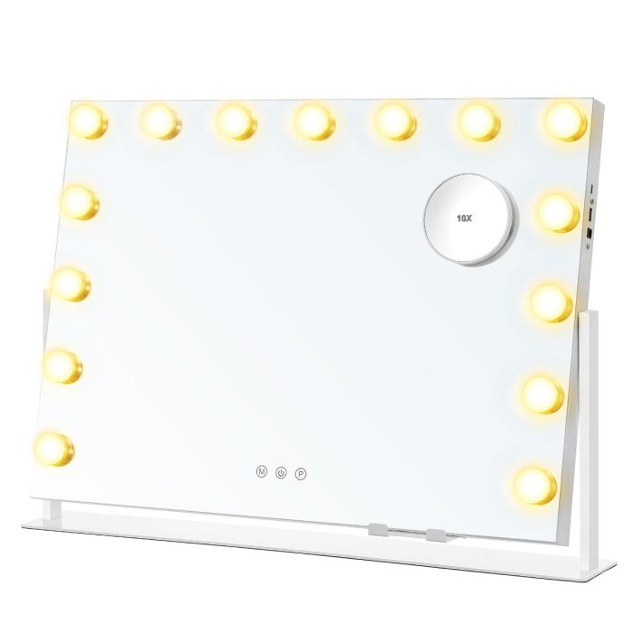 Schminkspiegel LED-Beleuchtung dimmbar weiss Metall