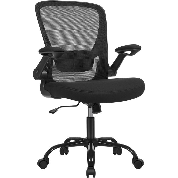Bürostuhl Schreibtischstuhl Hochklappbare Armlehnen Schwarz