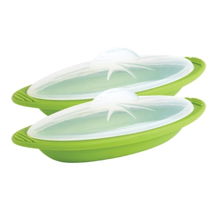 Mikrowellen-Dampfgarer 2er-Set klein Silikon
