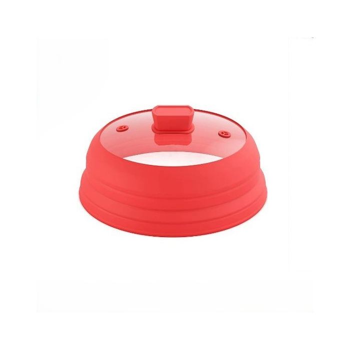 Mikrowellendeckel Abdeckhaube Silikon faltbar rot