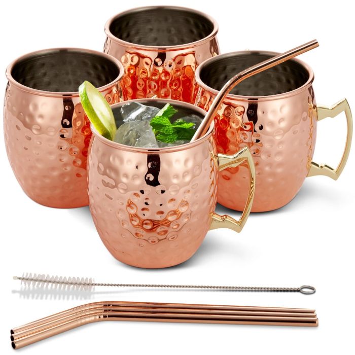 Edelstahl Moscow Mule Gläser 4er-Set