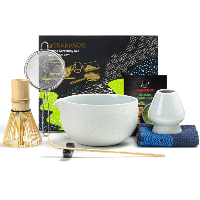 Matcha Set Weiss mit Ausgiessschale 7-tlg.