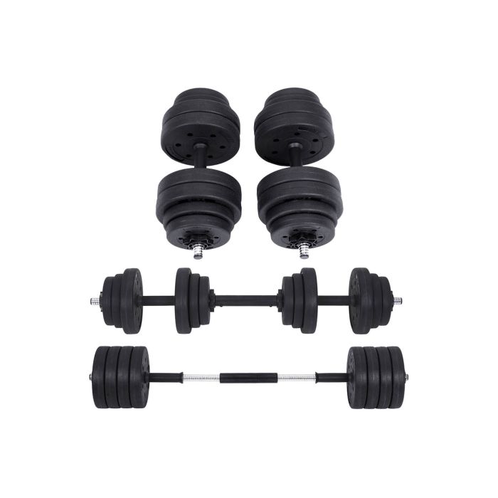 Hantelset 30kg verstellbar schwarz Kunststoff