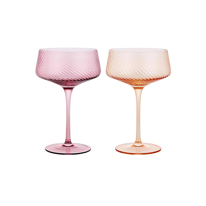 Champagnerschalen Twist 2er-Set pink/peach