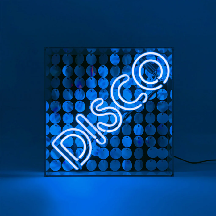 Acryl-Box Neon - Disco Paillette blau