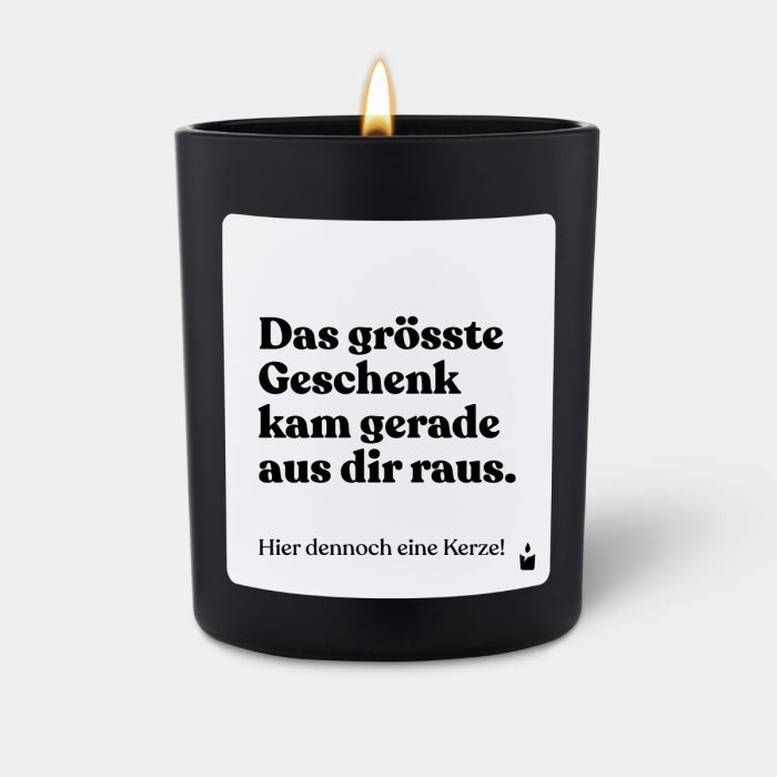 Duftkerze Woody Das grösste Geschenk kam gerade aus dir raus.